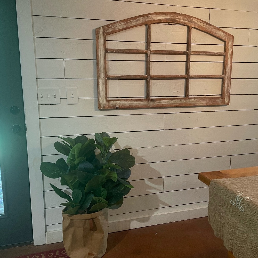 Handmade decorative solid pine wall hanging.  Distressed wood. 30" x 48" x 3/4"